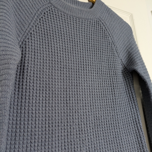 Twik Textured Knit Crew Neck Sweater in Charcoal Blue - Picture 3 of 6